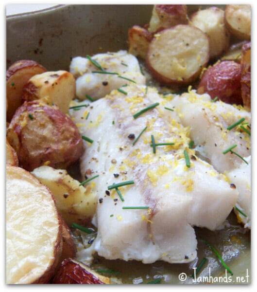 Roast Cod with Crisp Potatoes