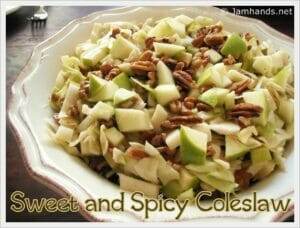 Sweet and Spicy Apple Pecan Coleslaw