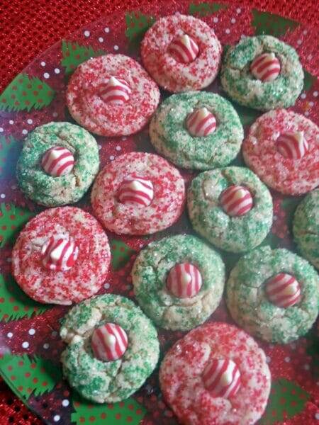 Candy Cane Kisses Cookies