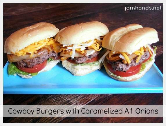 Cowboy Burgers with Caramelized A1 Onions