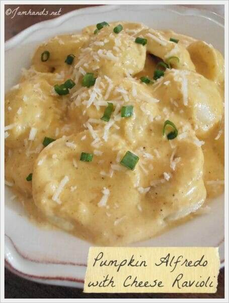 Pumpkin Alfredo with Cheese Tortellini