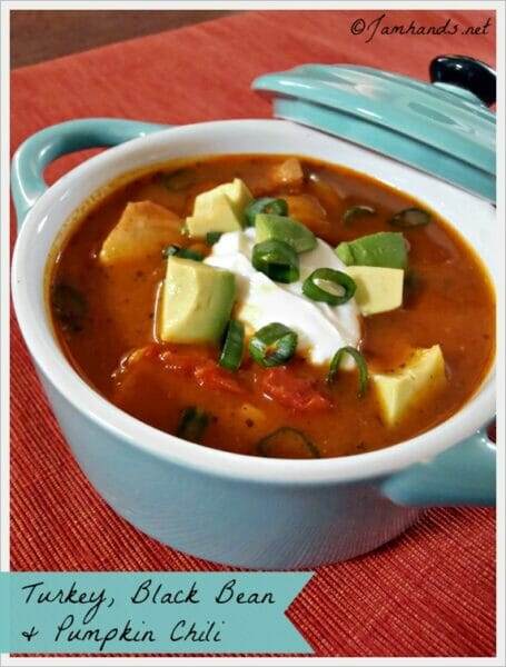 Slow Cooker Turkey Black Bean Pumpkin Chili