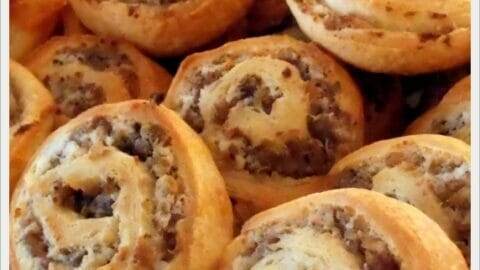 Sausage and Cream Cheese Crescent Roll Pinwheels