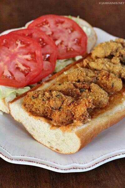 Spicy Cheez-It Oyster Po Boy