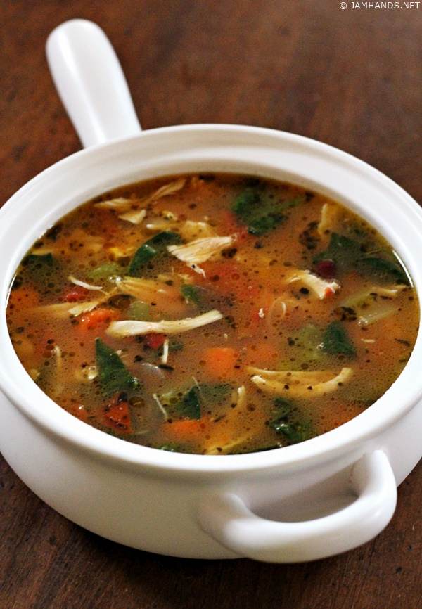 Chicken, Spinach and Bean Soup