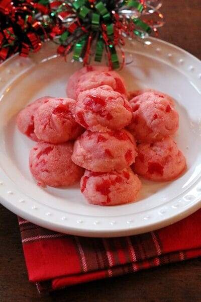 Melt In Your Mouth Cherry Shortbread Cookies