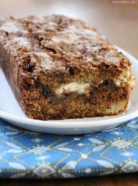 Cinnamon Swirl Cream Cheese Banana Bread