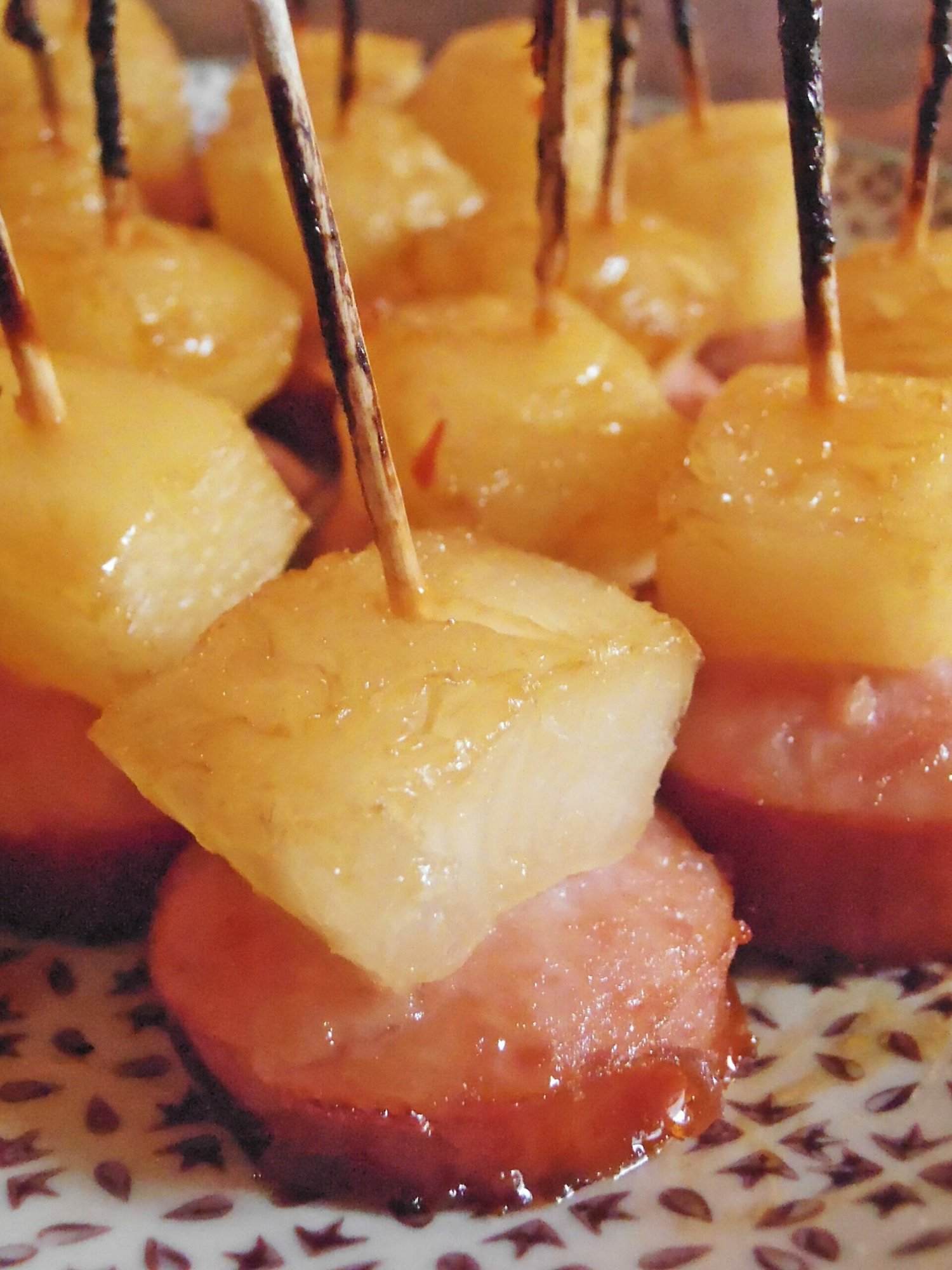 Glazed Kielbasa Pineapple Bites