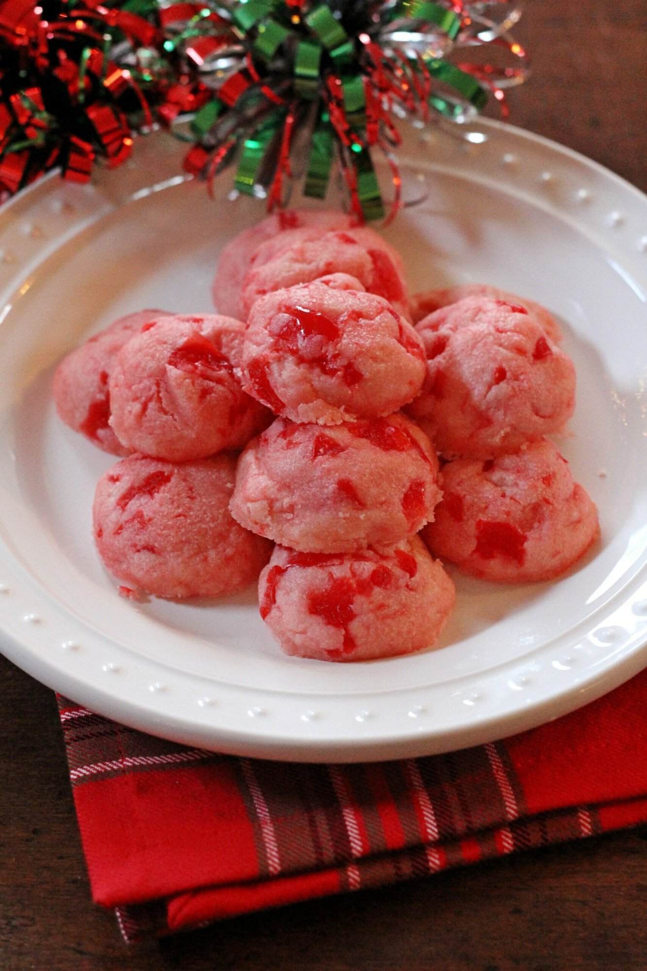 Cherry Shortbread Cookies