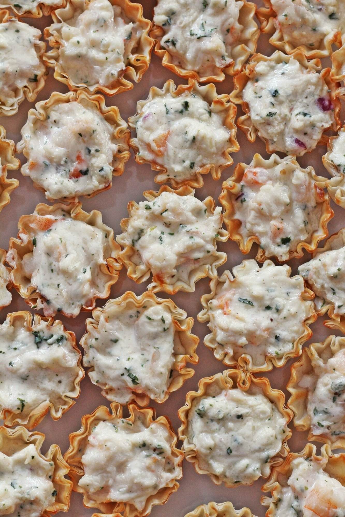 Mozzarella Shrimp Bites in Phyllo Cups