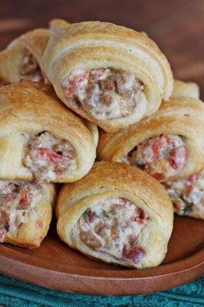 Sausage, Cream Cheese & Rotel Crescents