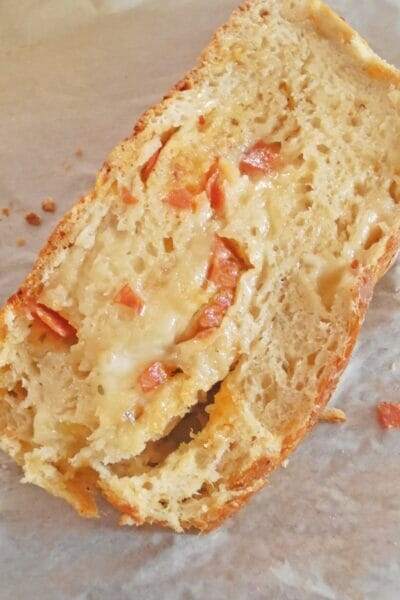Artisan No-Knead Pepperoni Pizza Bread