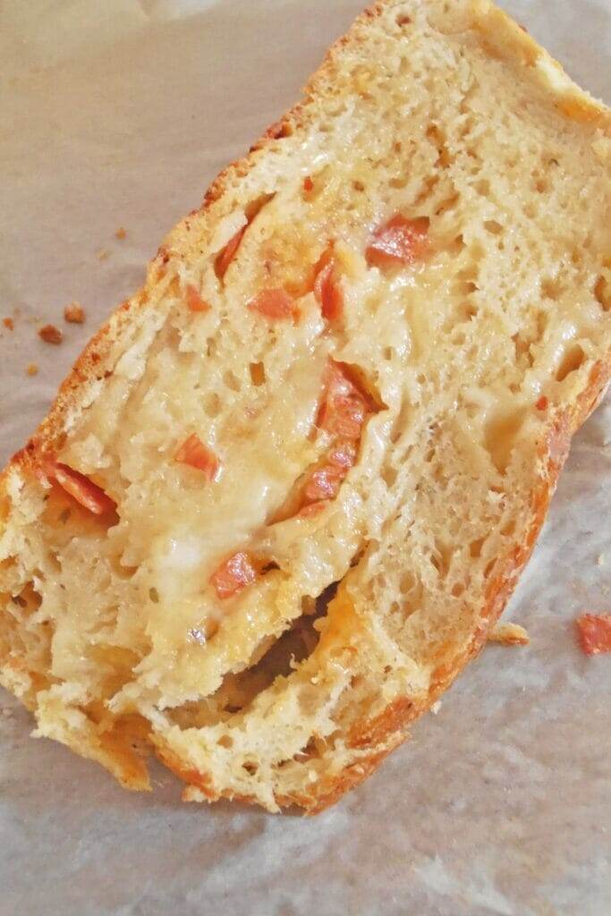 Artisan No-Knead Pepperoni Pizza Bread