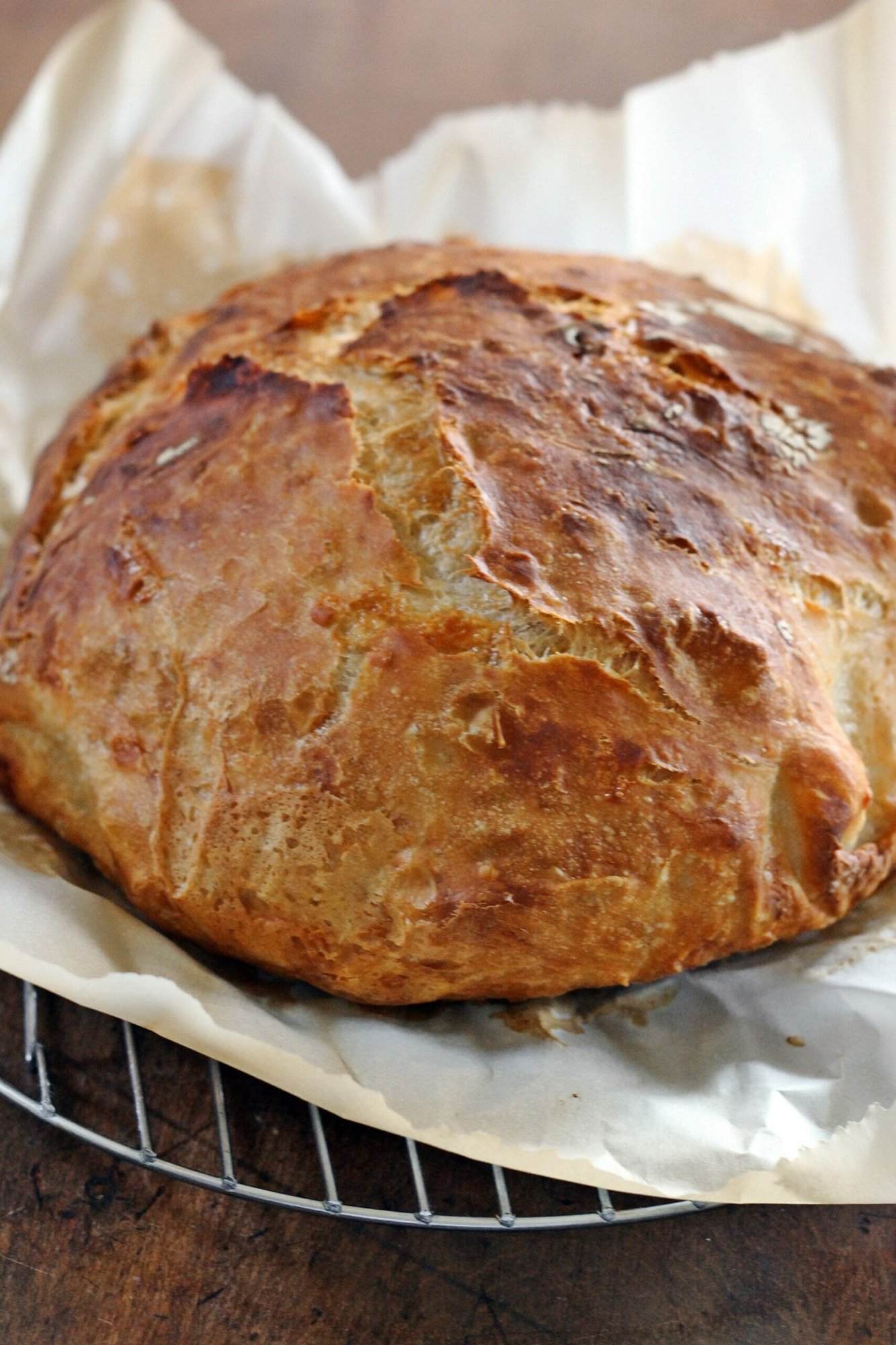 Sharp White Cheddar No Knead Bread