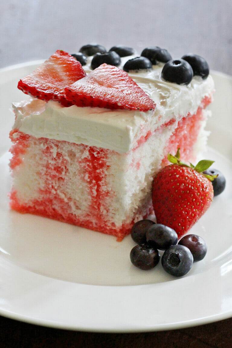 American Flag Strawberry Poke Cake