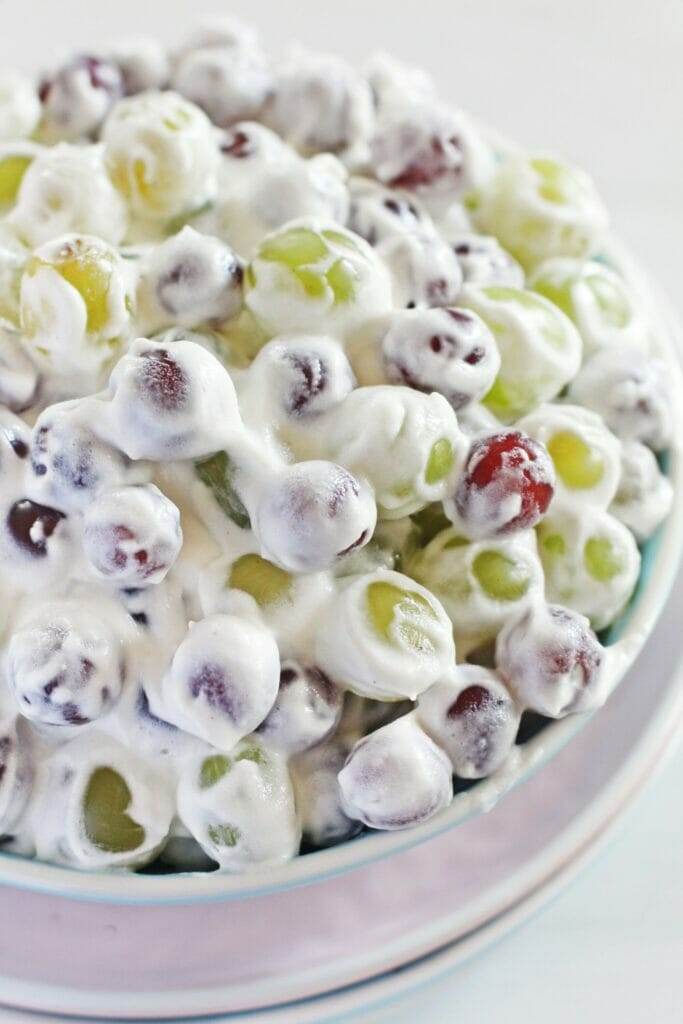 3 Ingredient Caramel Apple Grape Salad - Low Calorie