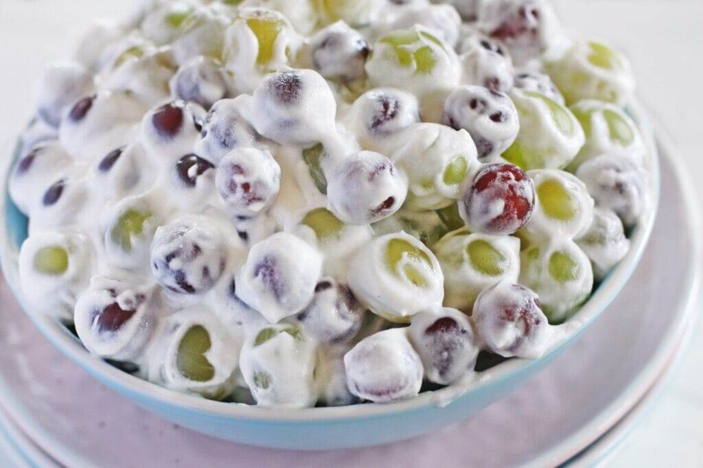 3 Ingredient Caramel Apple Grape Salad - Low Calorie