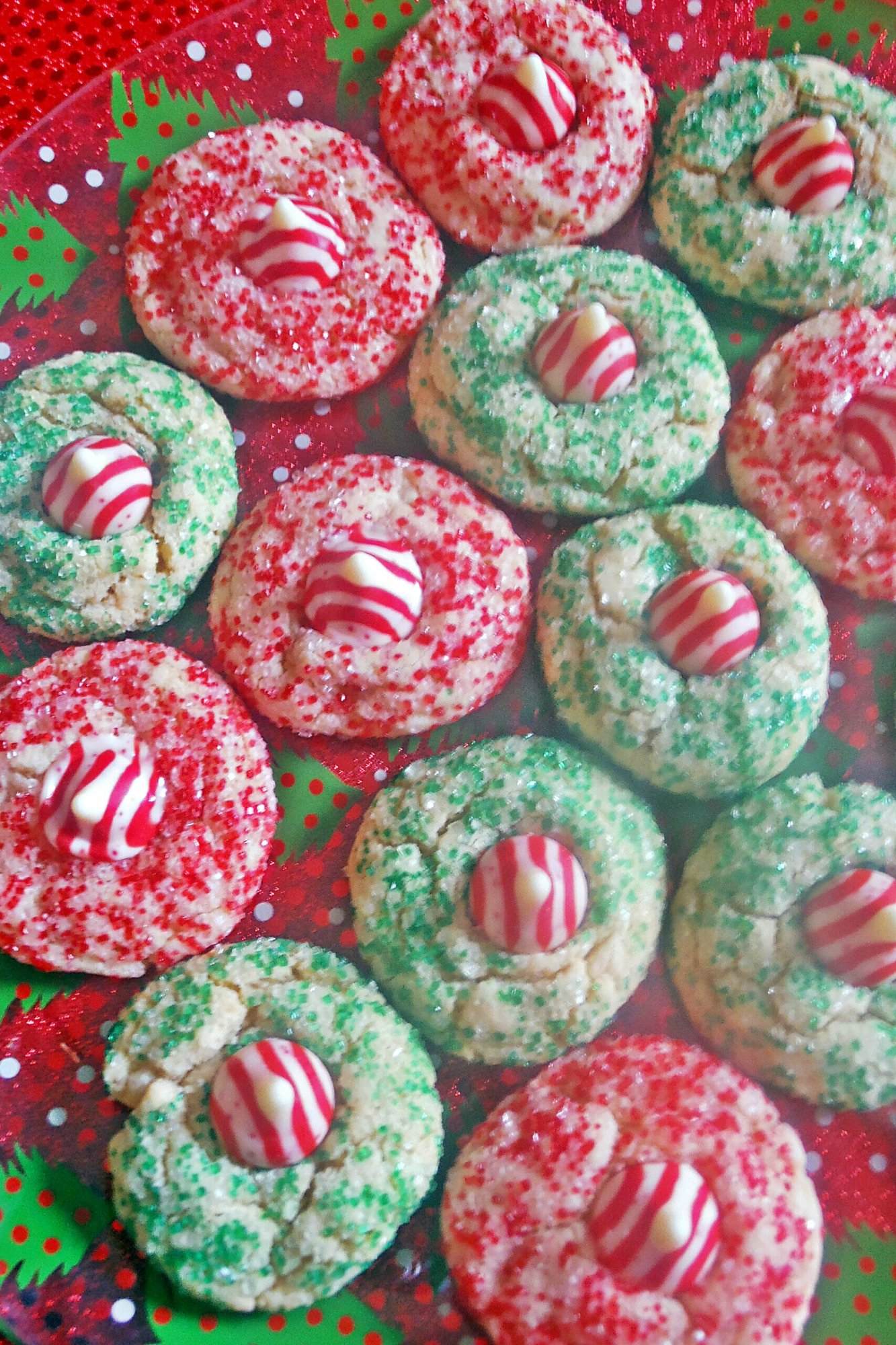 Candy Cane Kisses Cookies