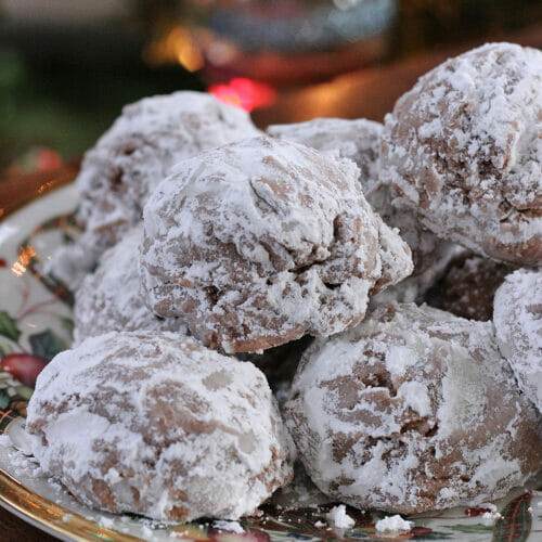 Hot Chocolate Cream Cheese Snowball Cookies