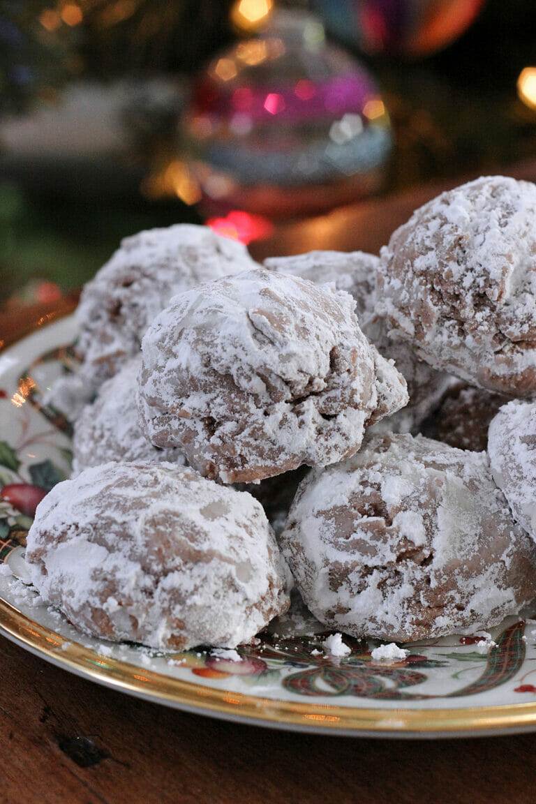 Hot Chocolate Cream Cheese Snowball Cookies