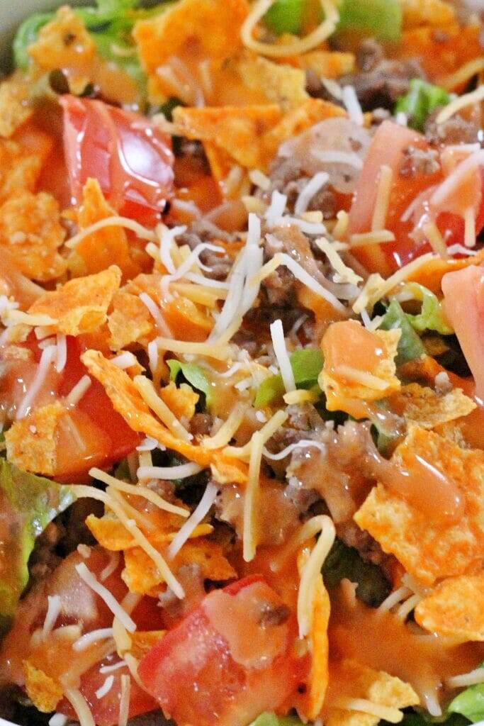 Doritos Taco Salad with French Dressing