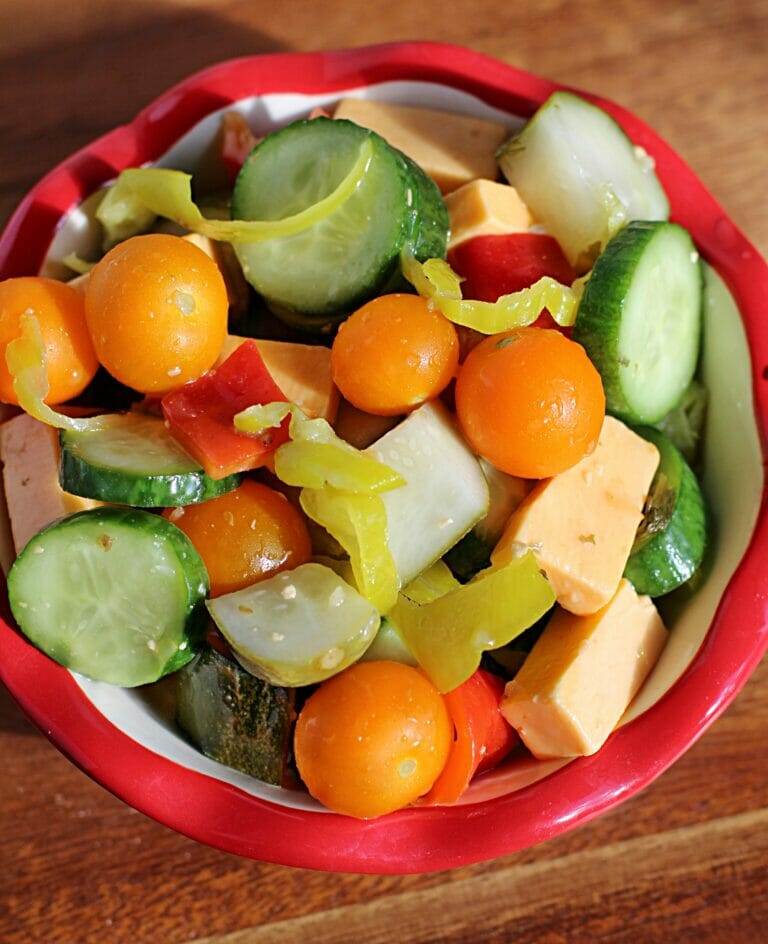 Pepperoncini and Grillo’s Pickles Cucumber Salad